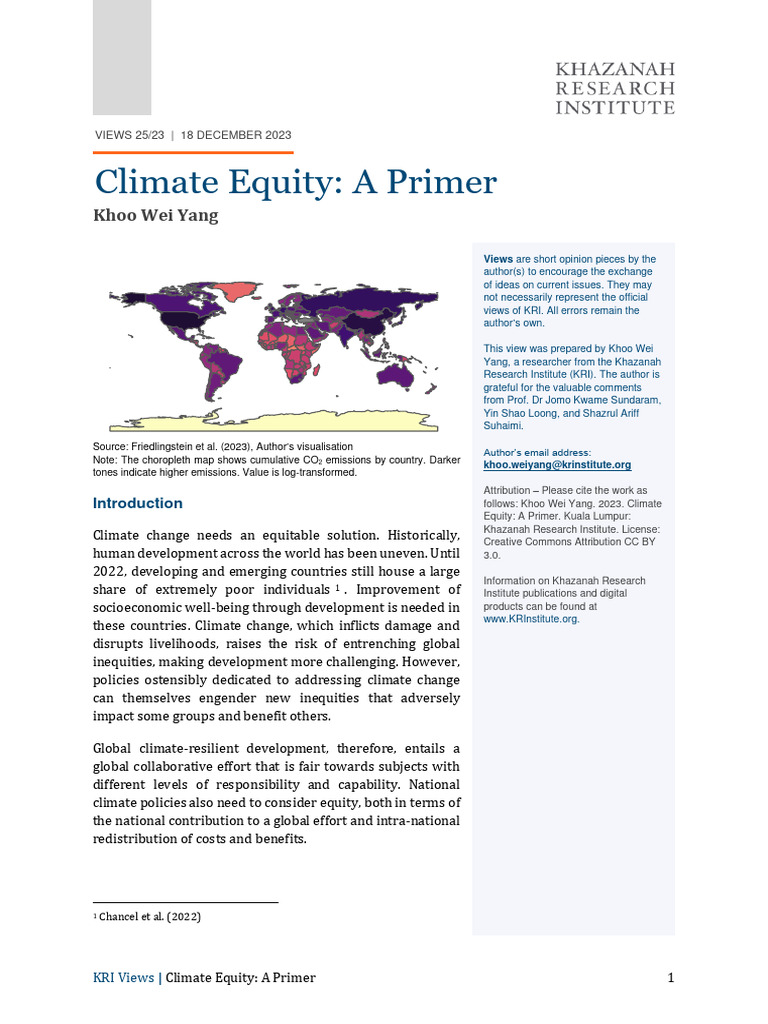 Views 1 Climate Equity A Primer v3 231218 205540 | PDF