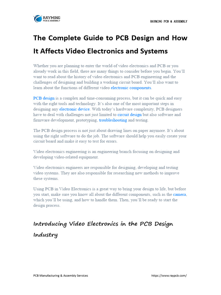 PCB Design for Video Electronics Guide | PDF | Computers