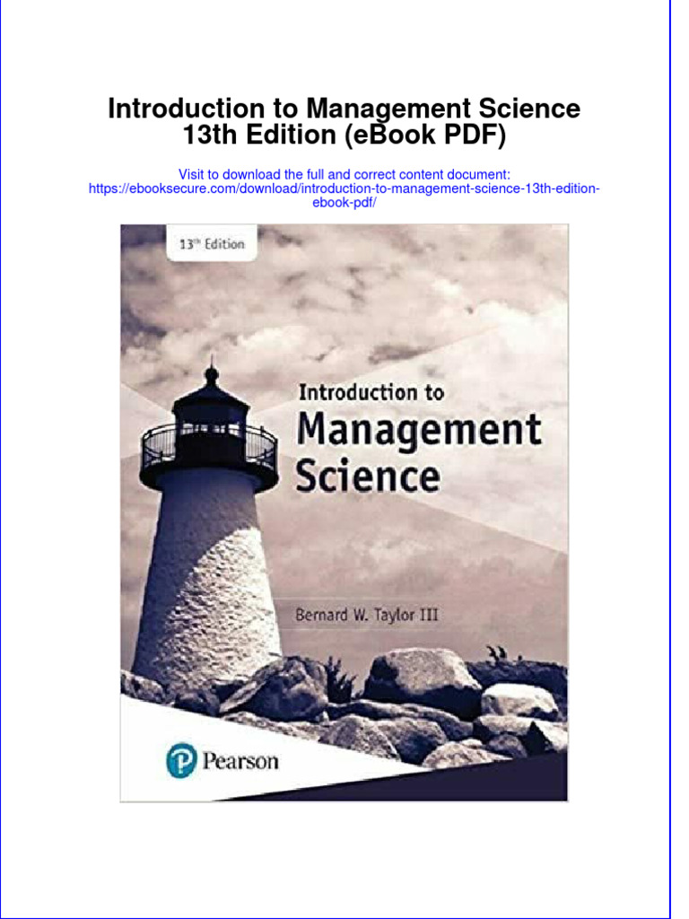 Introduction to Management Science 13