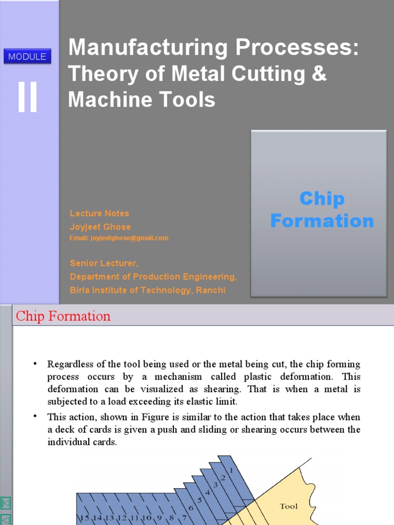 Chip Formation in Metal Cutting | PDF | Wear | Lubricant