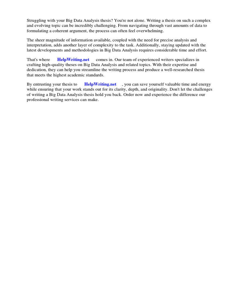 Big Data Analysis Thesis | PDF | Big Data | Analytics