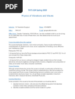 Spring 2020 PHYS 224 Vibrations and Waves