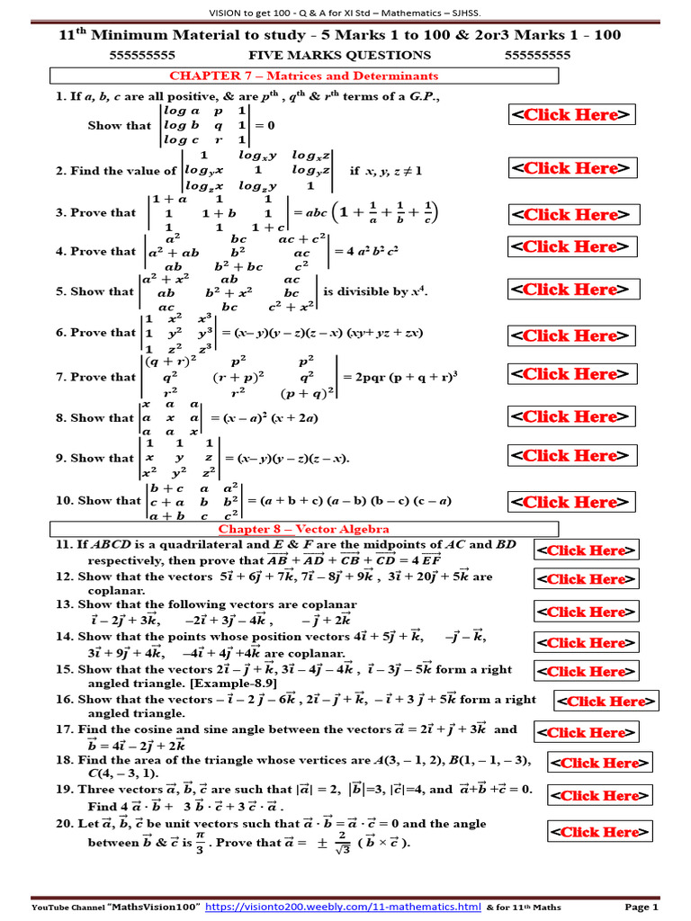 XI Std Mathematics Q&A Guide | PDF | Triangle | Algebra