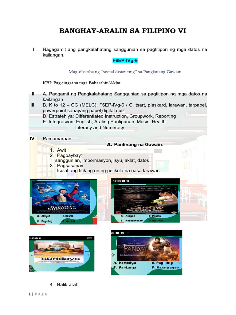 Filipino Classroom Observation Pdf