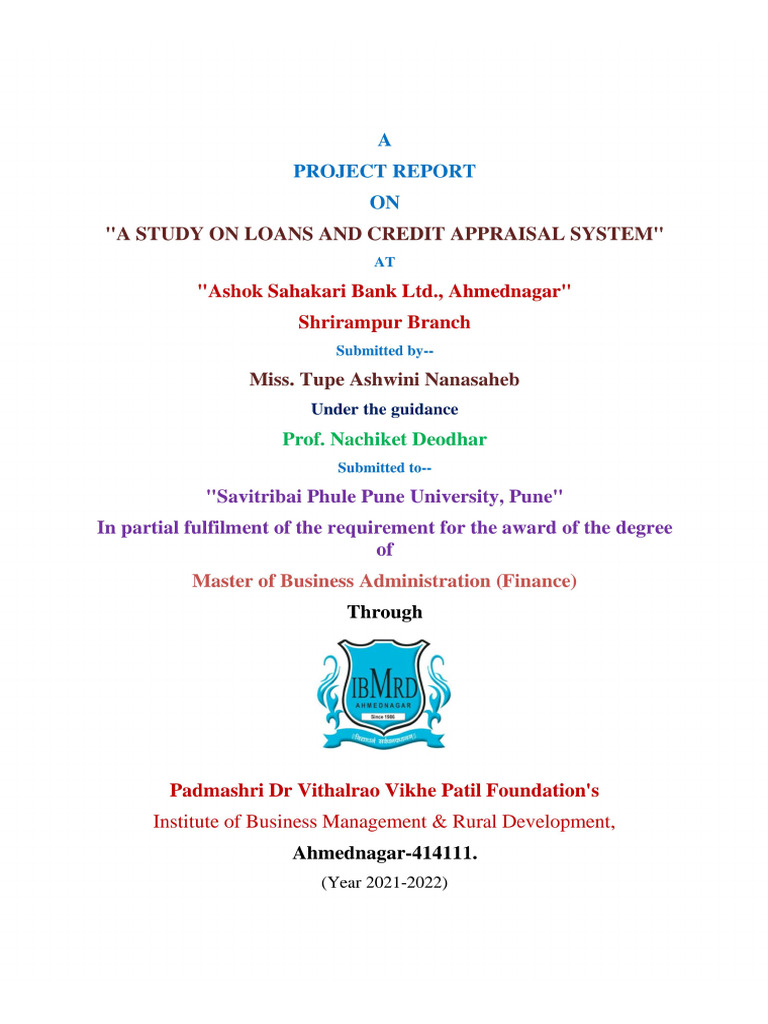 Ashwini Tupe Sip Project Finace PDF | PDF