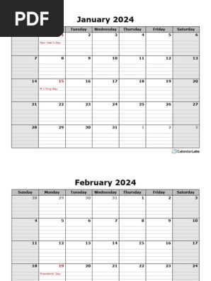 2024 Word Calendar - CalendarLabs.com