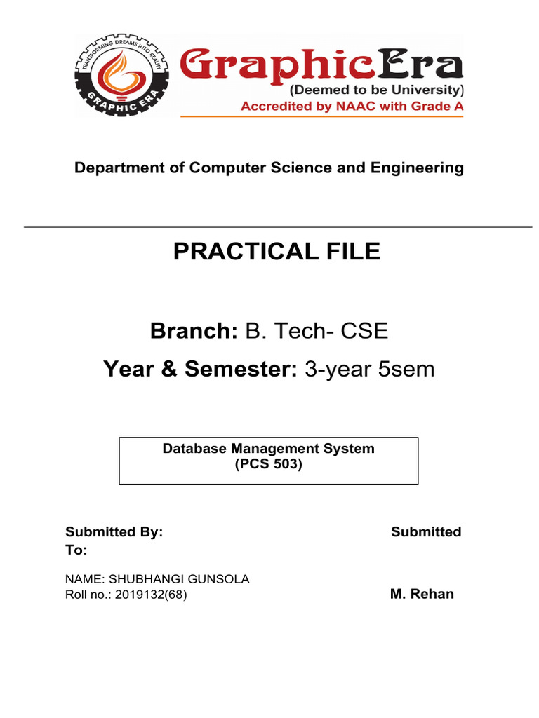 DBMS Term Work | PDF