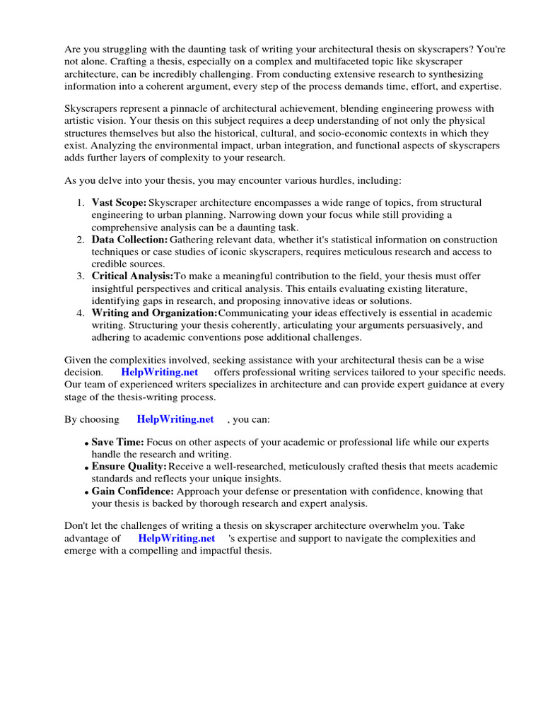 Architectural Thesis Skyscraper | PDF