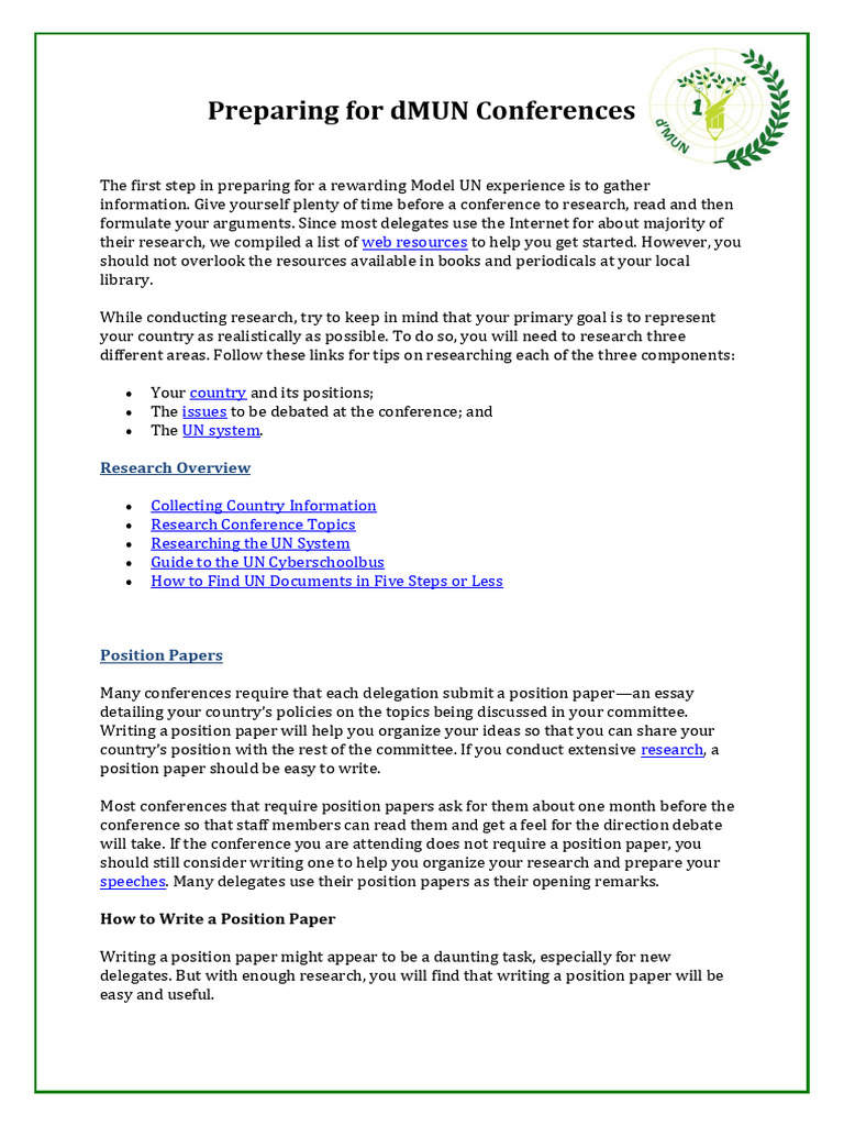 1) Model UN Preparation Guide | PDF