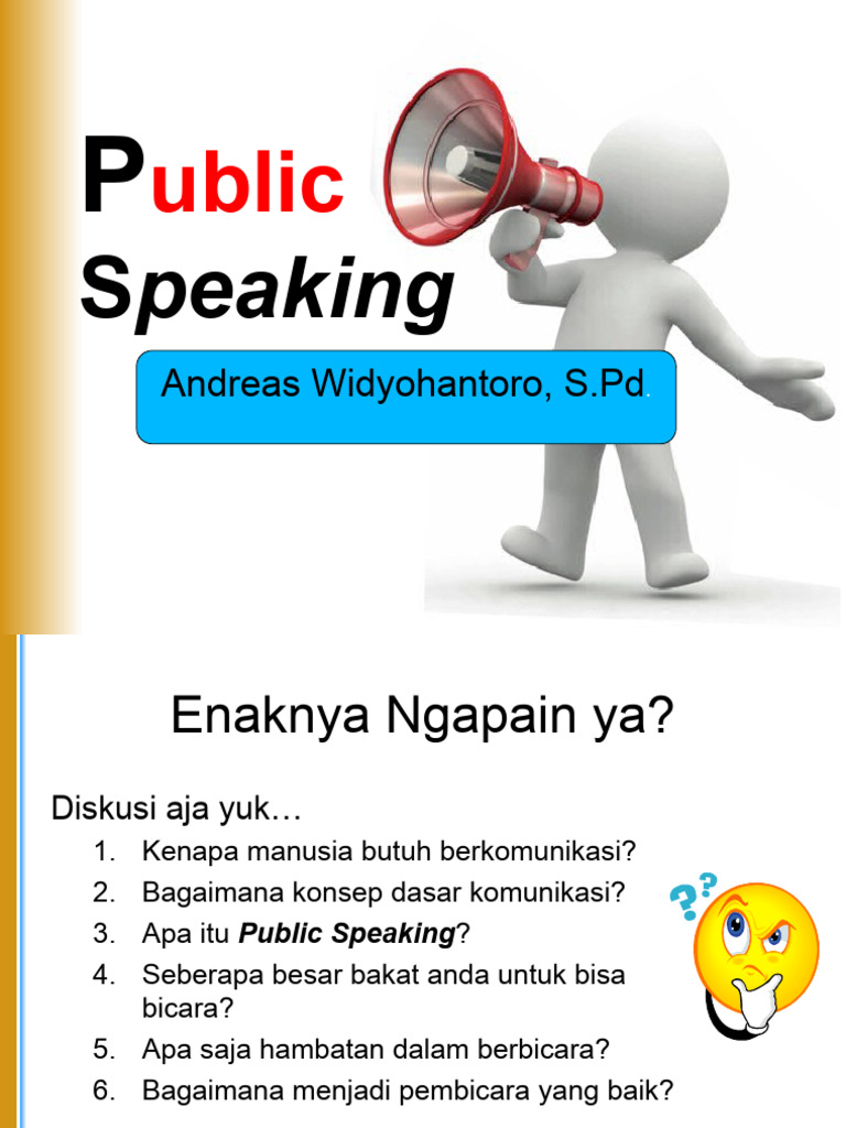 Materipublicspeaking | PDF | Karier & Perkembangan | Seni & Disiplin Bahasa