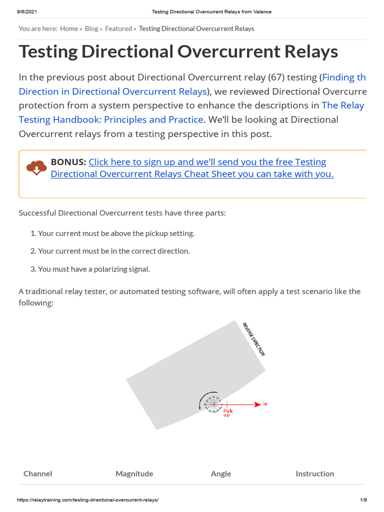 Testing Directional Overcurrent Relays Pdf