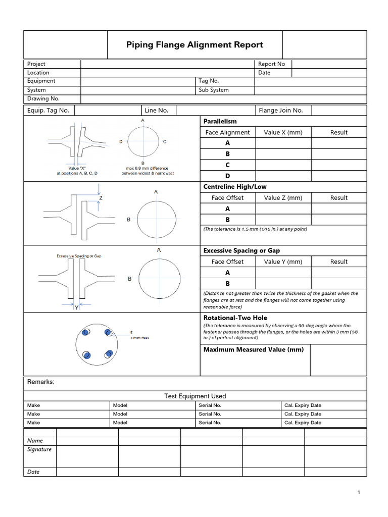 Piping Flange Alignment Report | PDF