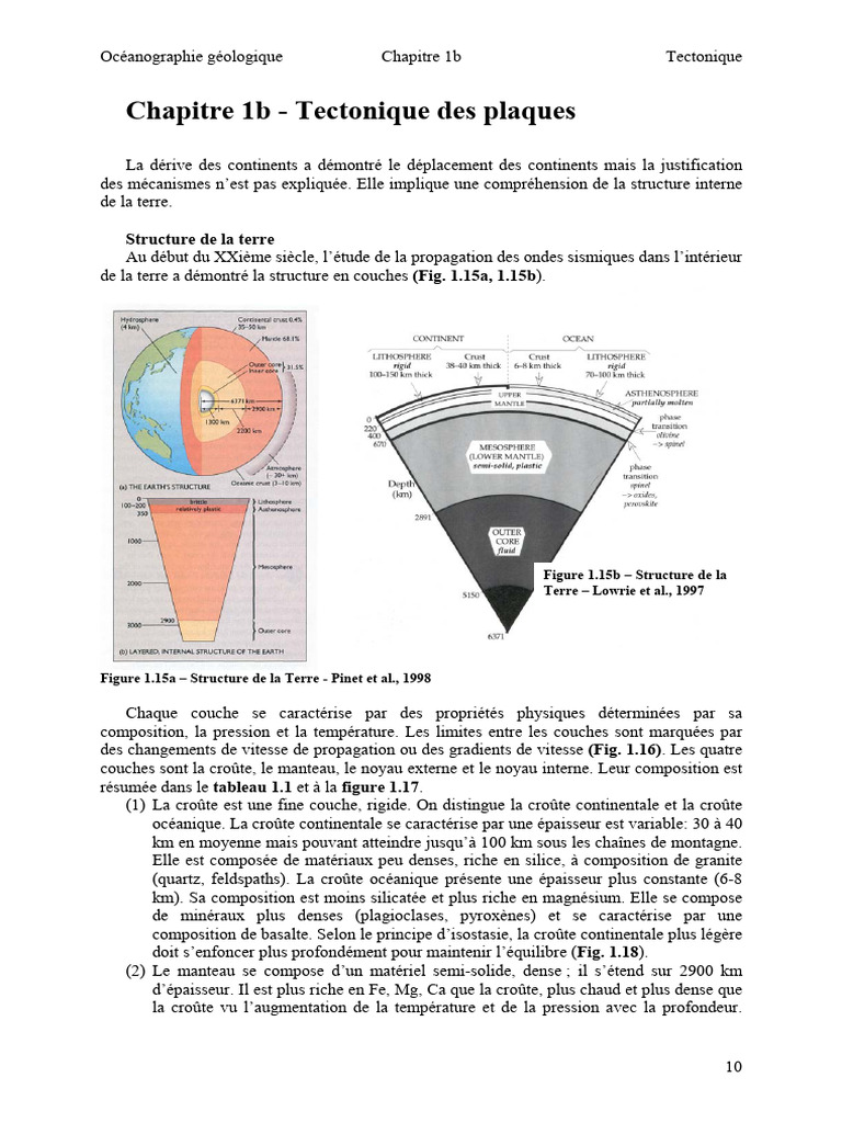 Tectonique des plaques et structure terrestre | PDF | Tectonique des ...