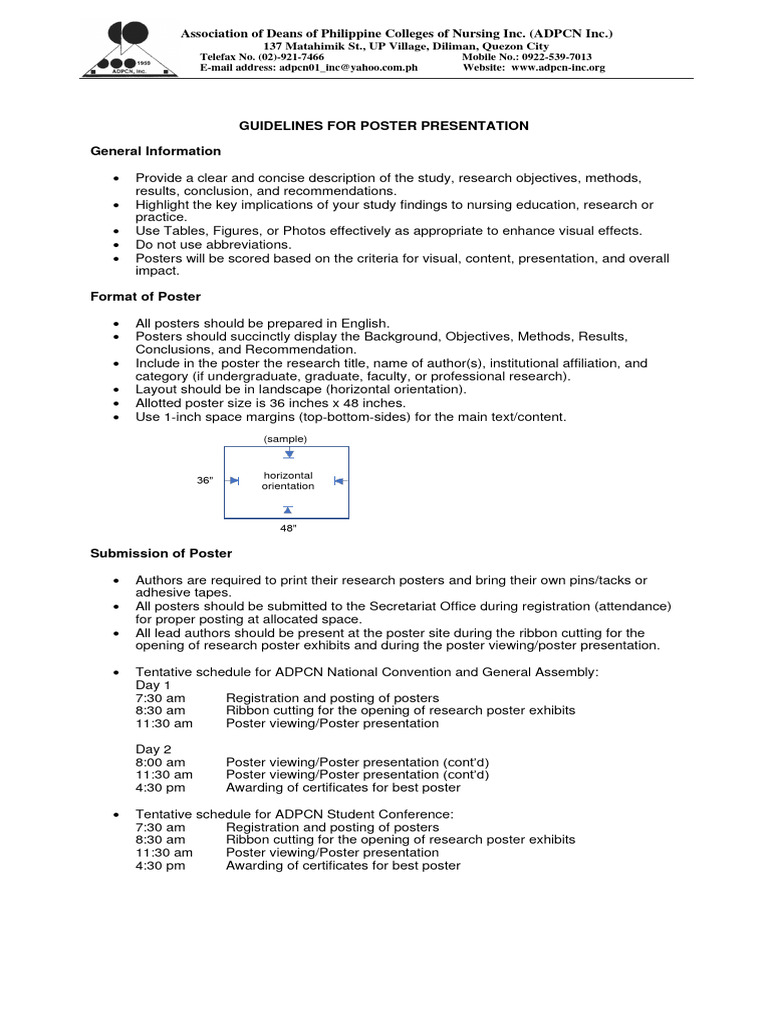 Guidelines for Nursing Poster Presentations | PDF