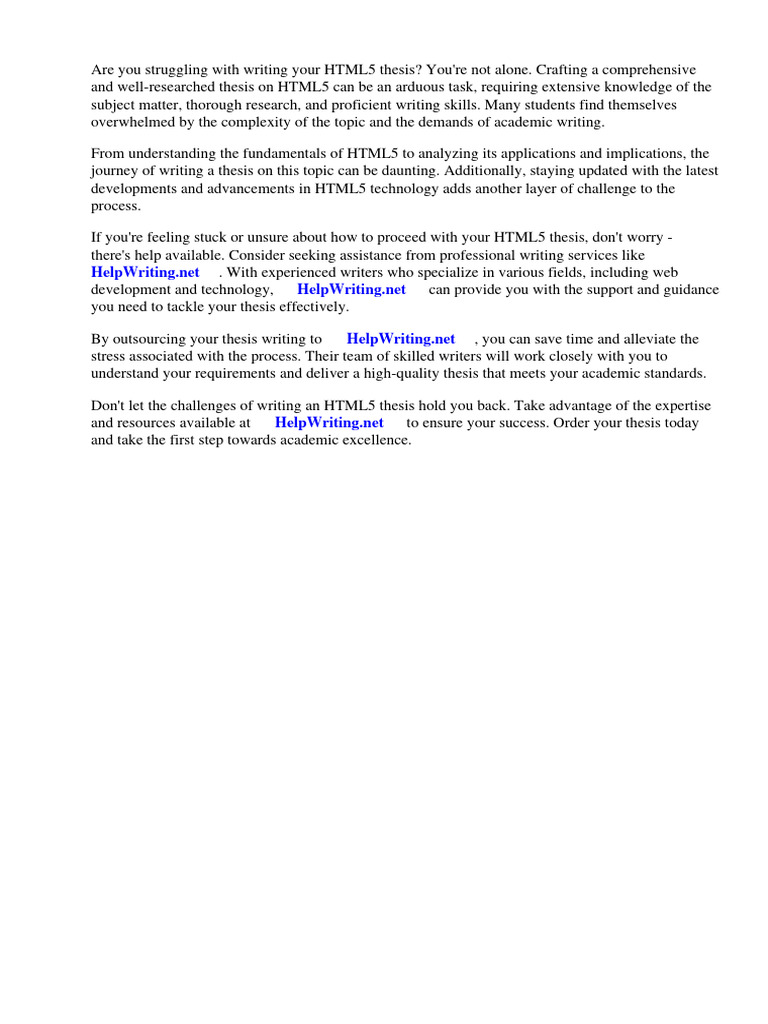 Html5 Thesis | PDF | Html | Html5