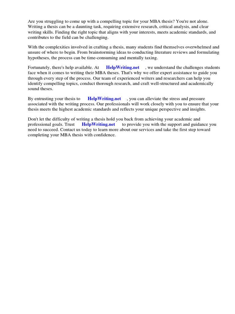 Mba thesis topics pdf strategic management entrepreneurship