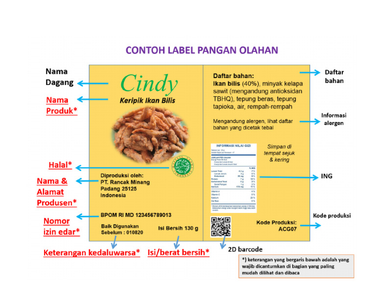Label Pangan Olahan | PDF