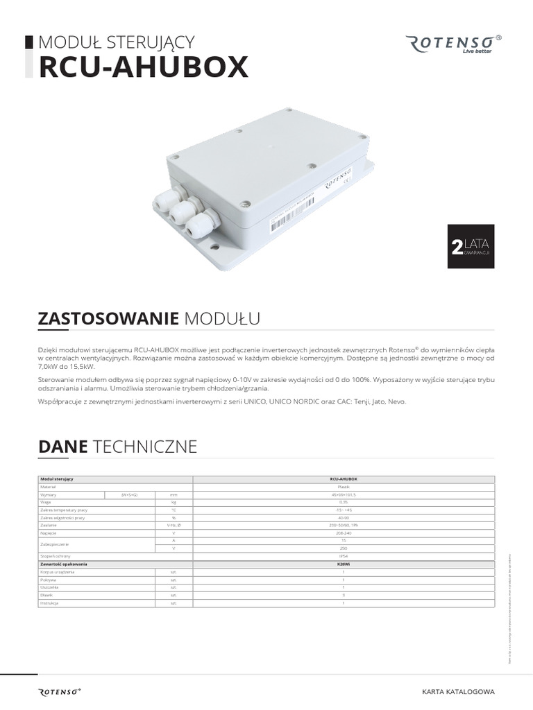 Rotenso RCU Ahu Box | PDF