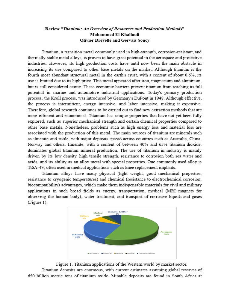 Review Extractive Metallurgy Titanium Daffa Handyan PDF Titanium