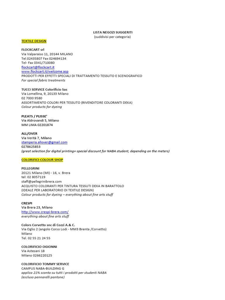 Copia Di Suggested Shop List | PDF