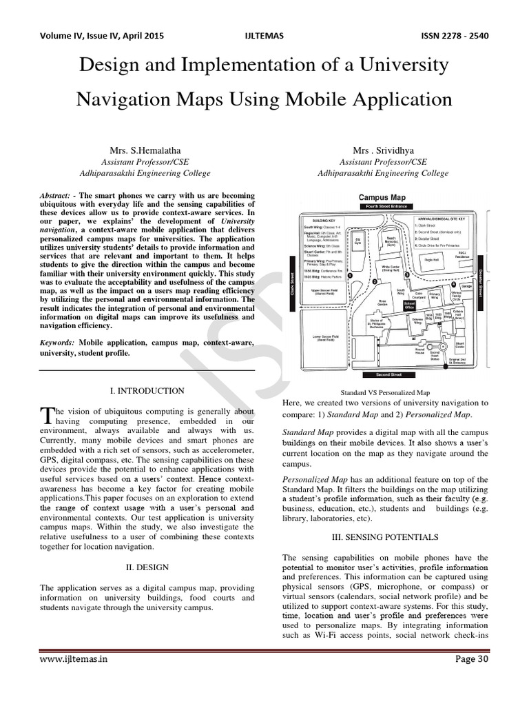 Design and Implementation of A University Navigation Maps Using Mobile ...