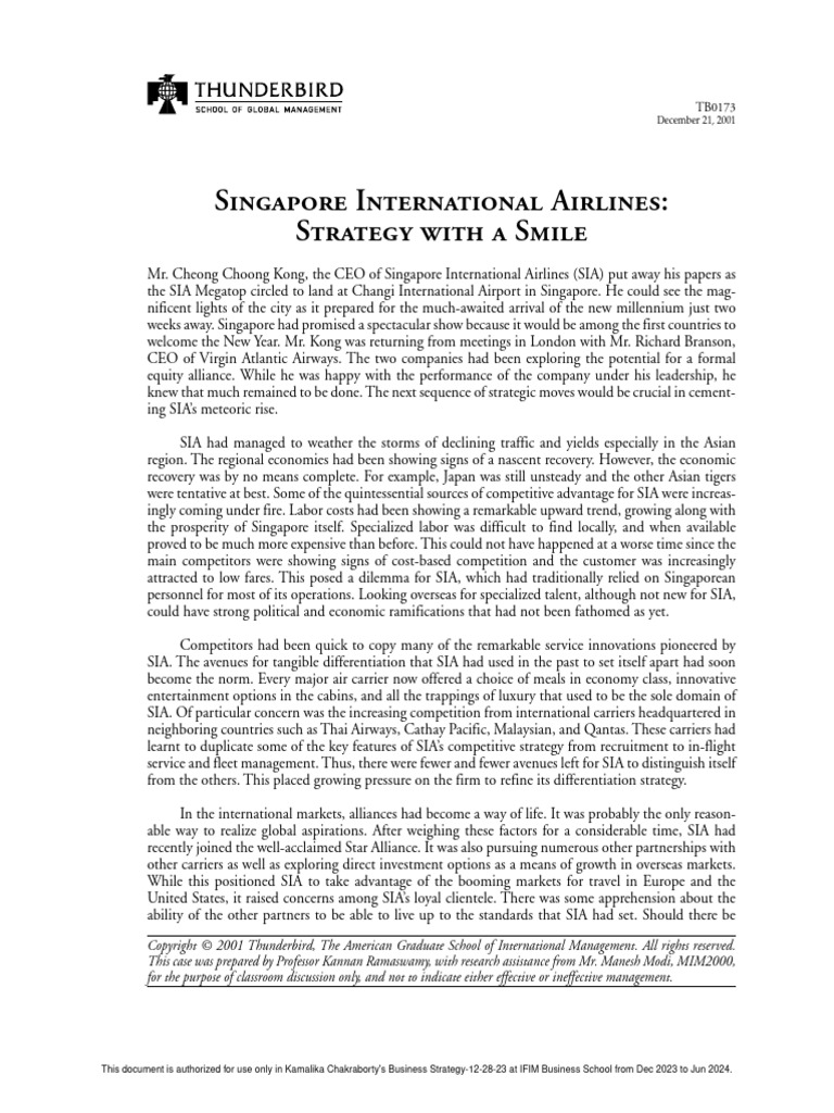 Singapore International Airlines | PDF | Airlines | Singapore