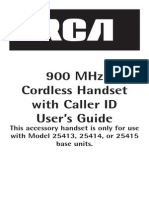 900 MHZ Cordless Handset With Caller Id User'S Guide