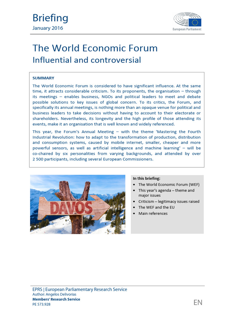 EPRS Briefing 573928 The World Economic Forum FINAL | PDF