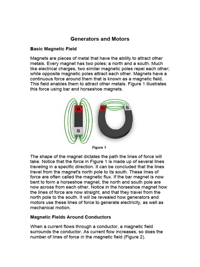 Generators and Motors PDF Induction Electric Motor