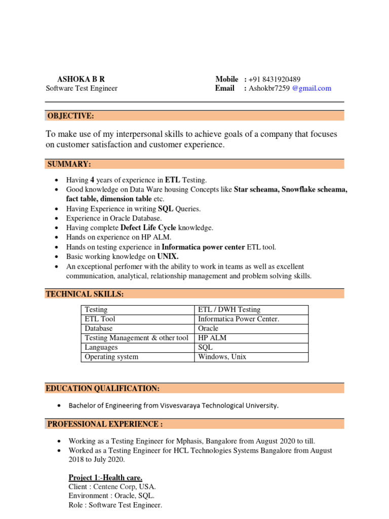 Software Test Engineer Resume Summary | PDF