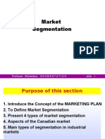 Market Segmentation: Professor Richardson S E G M E N T A T I O N Slide 1