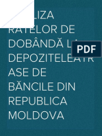 Analiza Ratelor de Dobândă La Depozitele Atrase de Băncile Din Republica Moldova