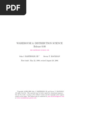 ビジネス・経済 Production Economics - Steven T. Hackman Warehouse and Distribution Science - Bartholdi and Hackman | PDF