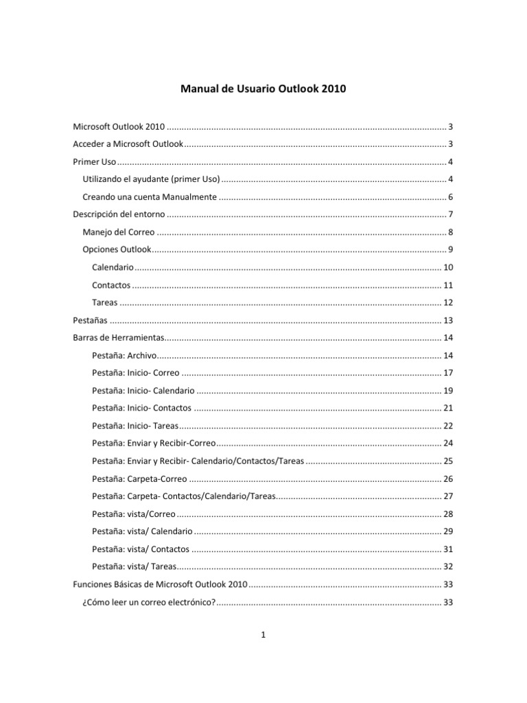 Manual Outlook 2010 Microsoft Outlook Correo Electr nico