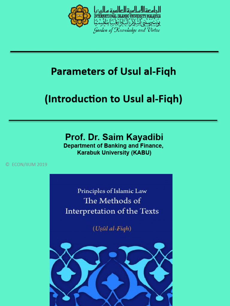 Introduction To Usul Fiqh Pdf Hadith Sharia