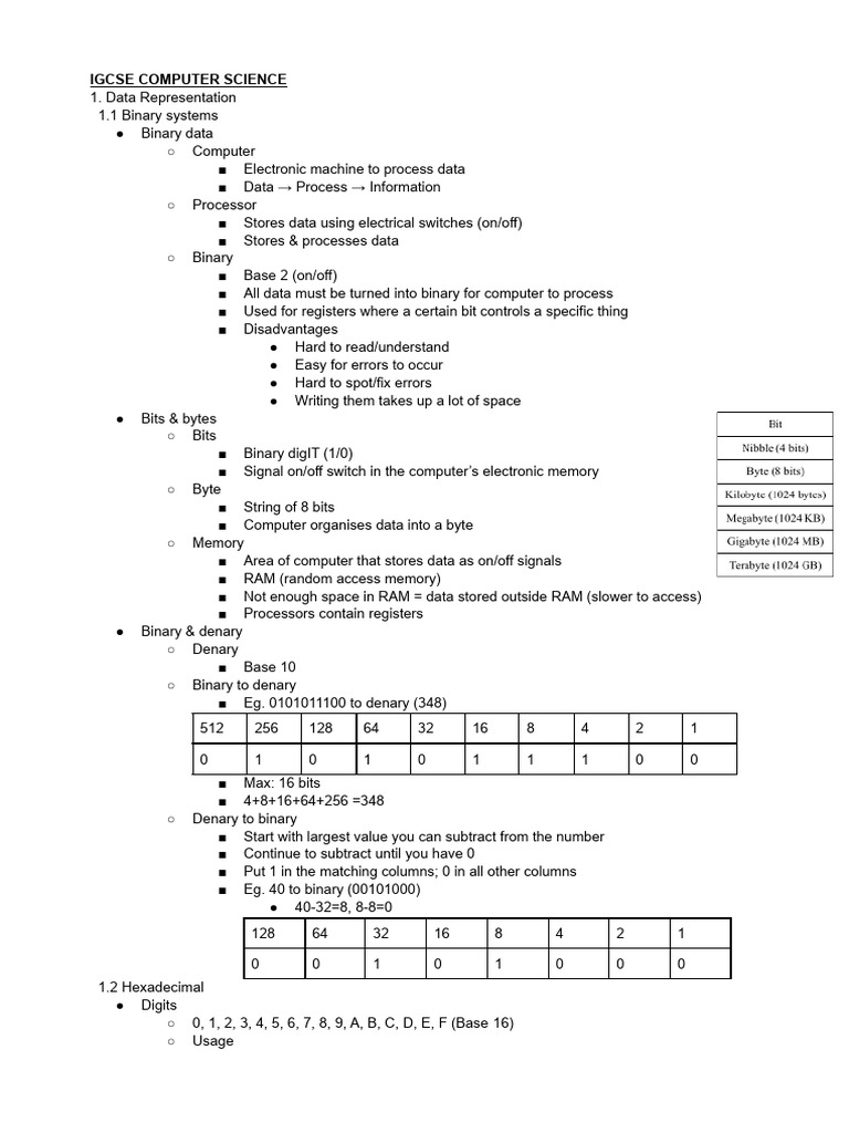 Cambridge igcse computer science notes p download free pdf data
