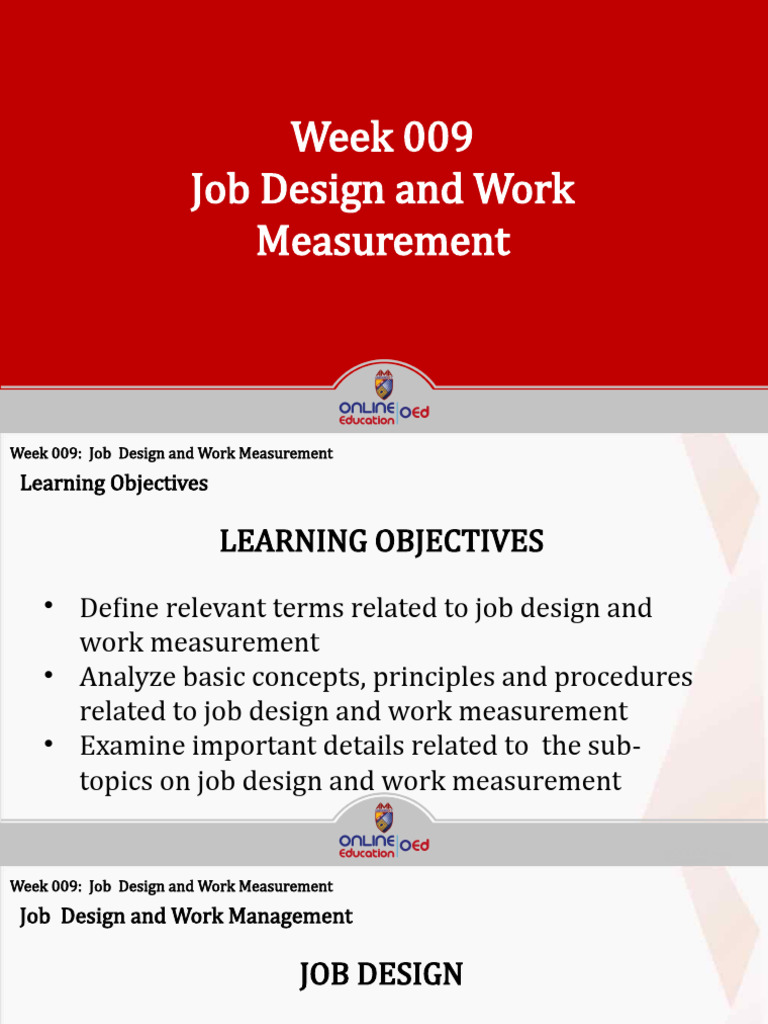 Job Design and Work Measurement Guide | PDF | Human Resource Management ...