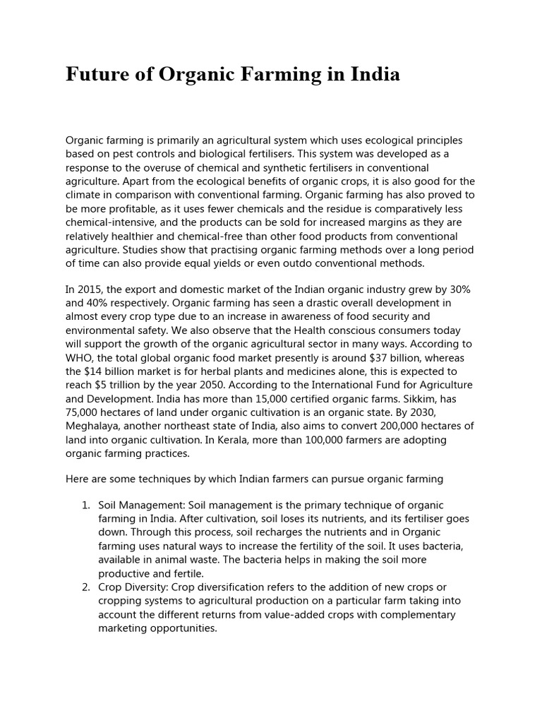 Future of Organic Farming in India | PDF | Agriculture | Organic Farming