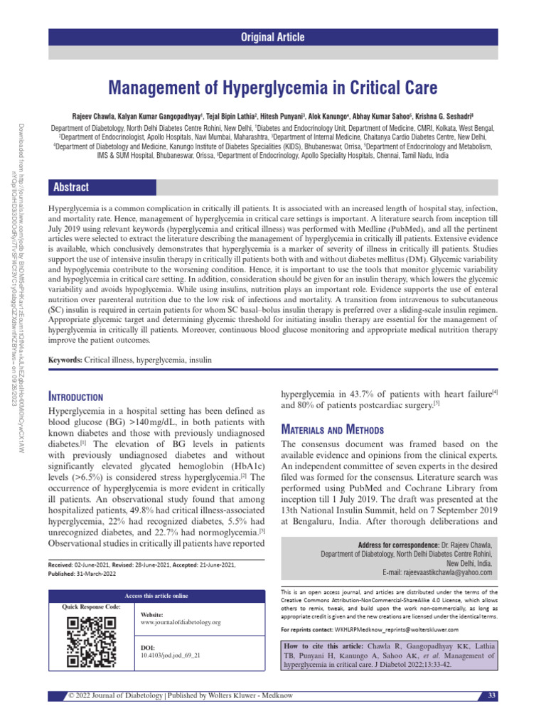 management_of_hyperglycemia_in_critical_care.5 | PDF | Hyperglycemia ...