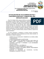 Actualización de Los Acuerdos de Paz y Convivencia Escolar y Comunitaria - Preescolar Maria Teresa Del Toro