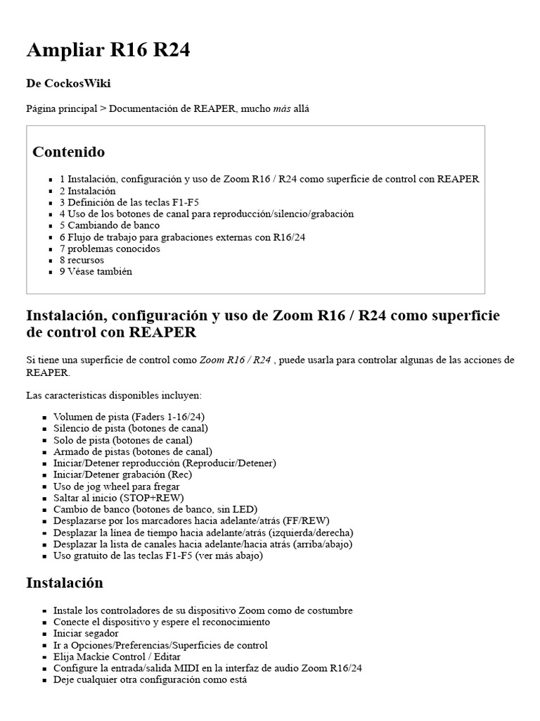 Zoom R16 R24 - CockosWiki | PDF | Hardware de la computadora ...