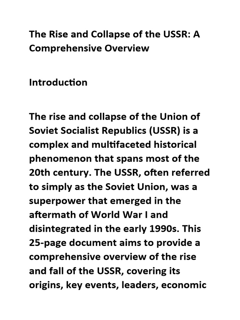 Rise and Fall of the USSR: Key Insights | PDF | Soviet Union | World ...