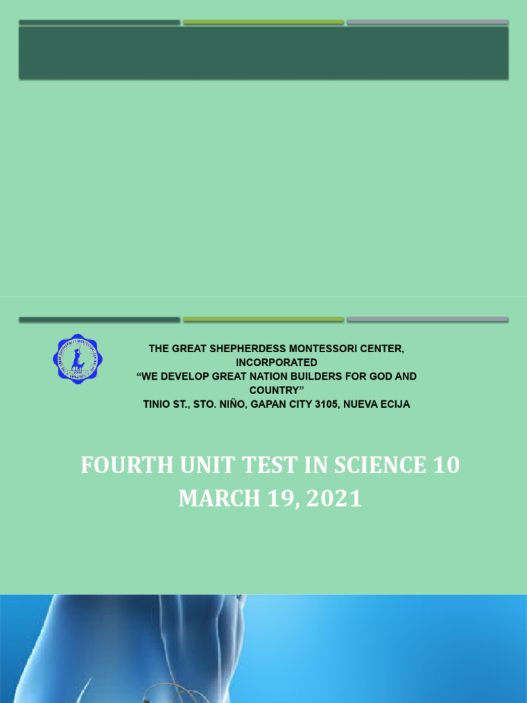 4th Unit Test in Grade 10 | PDF | Testicle | Semen