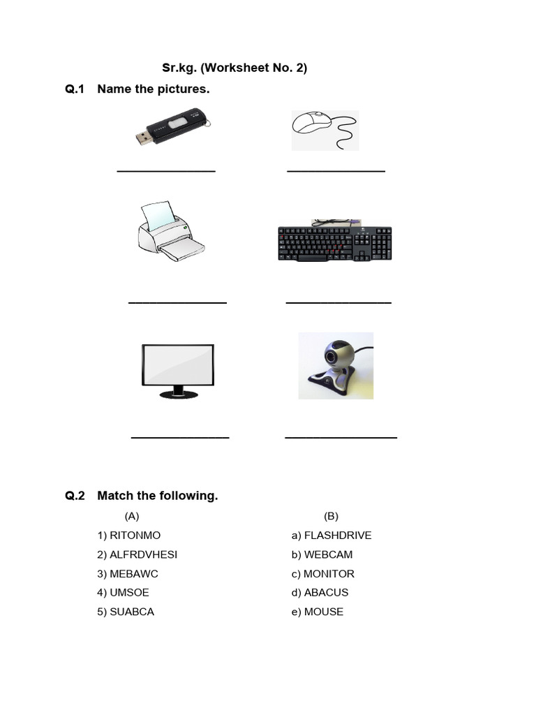 SR Kg Worksheet 2 PDF