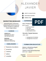 Curriculum CV Resume Profesional Marketing Creativo Pastel