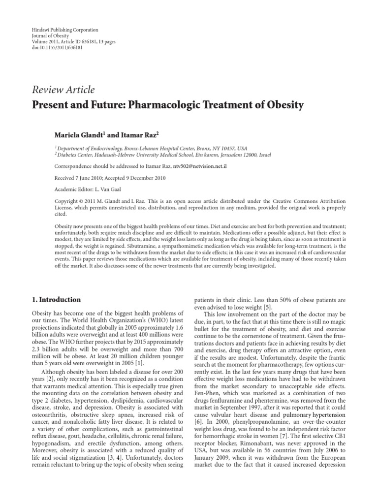 Review Article: Present and Future: Pharmacologic Treatment of Obesity ...