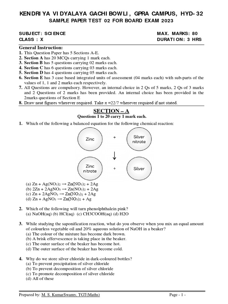 Science class x sample paper test 02 for board exam 2023 pdf
