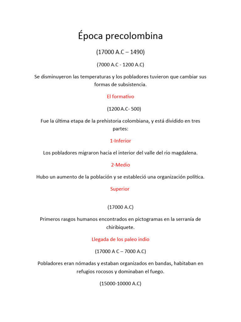 época Precolombina Pdf Andes Era Precolombina