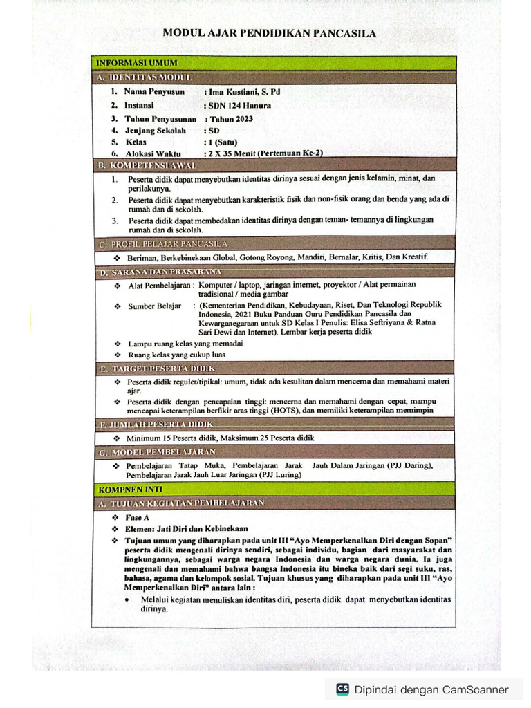 Modul Ajar Pendidikan Pancasila | PDF