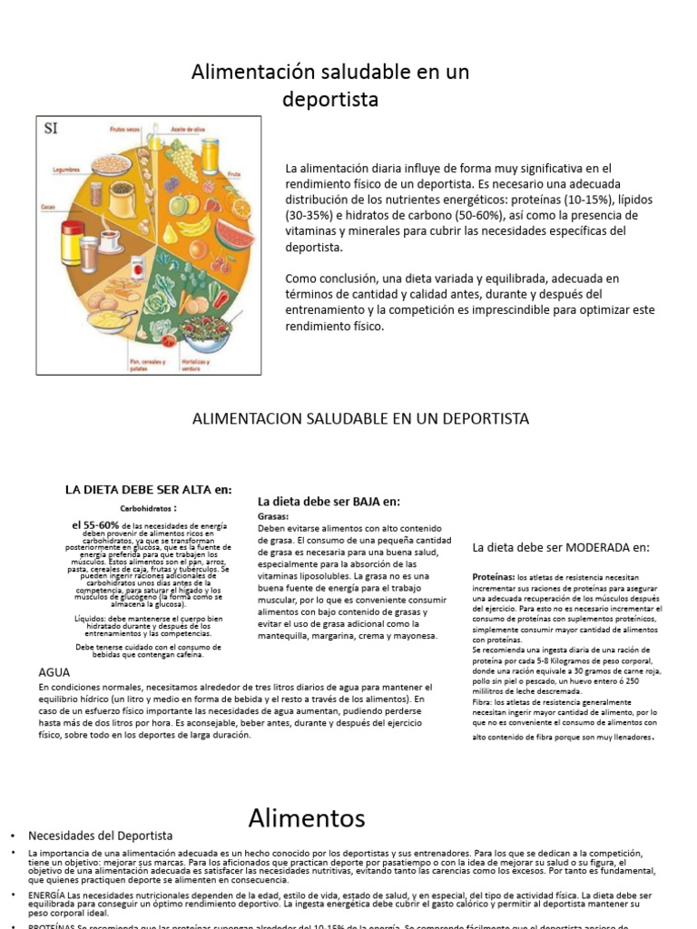 Alimentación Saludable para Deportistas | PDF | Dieta | Alimentos